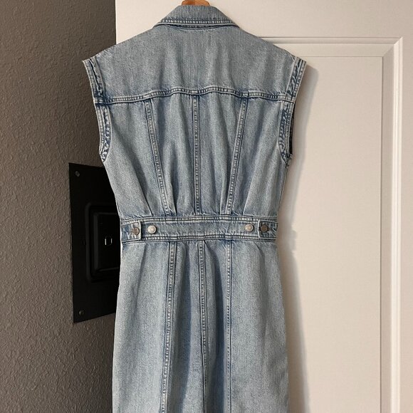 Madewell Denim Cap-Sleeve Shirtdress in Aquino Wash Size 00 - Picture 7 of 12